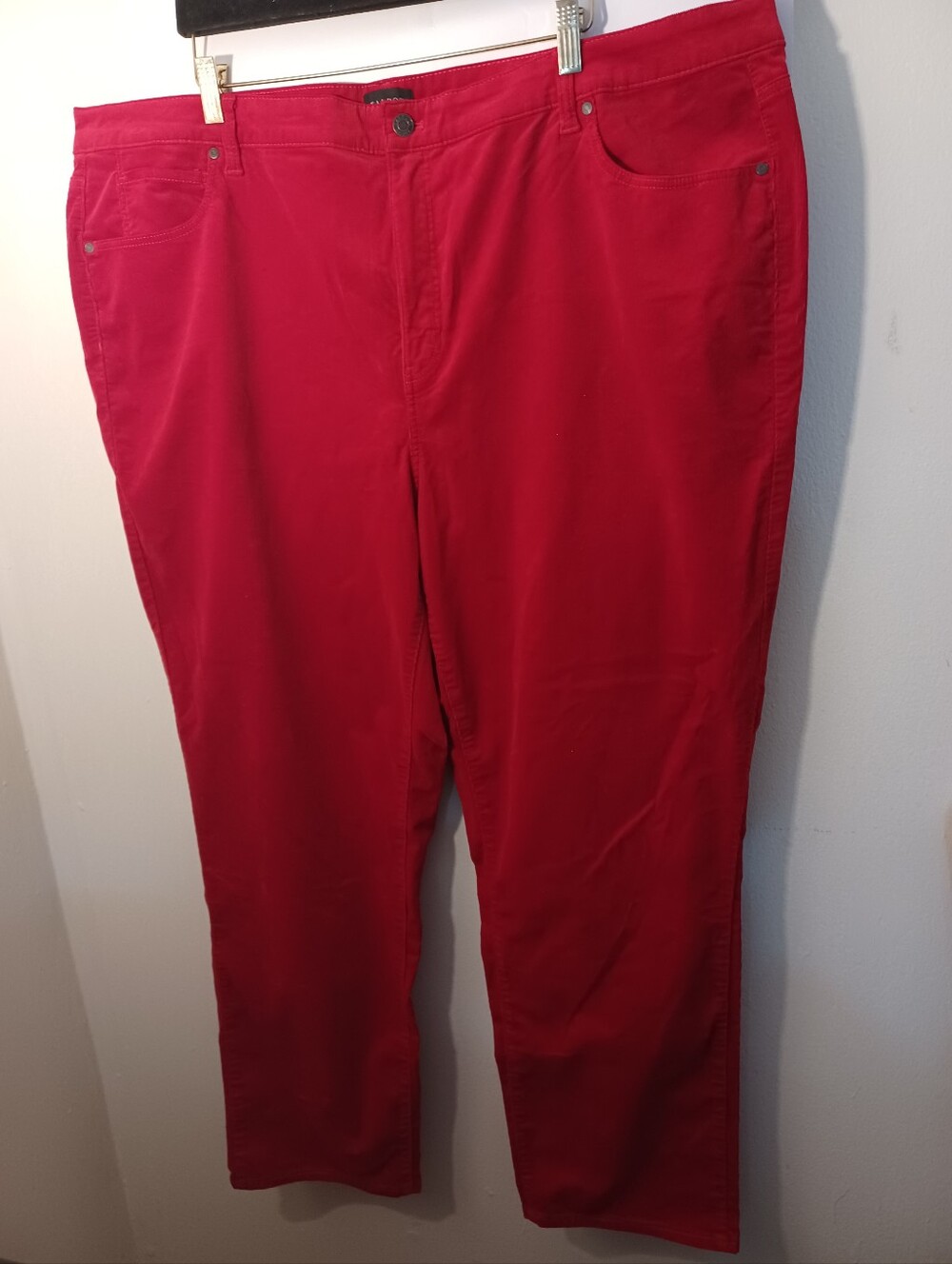Talbots Straight Leg Corduroy Pants Red 24W